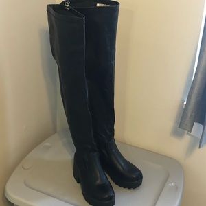 Over the knee platform boots